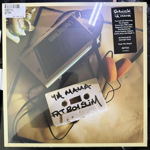 12” vinyl cover featuring an old Sony Walkman, earphones with orange ear cushions and a white cassette tape with ‘Ya Mama FATBOY SLIM’ written on it. 

The Cult Hit Featuring
The Original,
Brand New FBS Loves
Moguai & Carola Edit,
And Remixes By
Dance System, Moguai,
Krafty Kutz And Magik J.
All Featured On
Zoetrope Vinyl
Push The Tempo!
BMG
964138901