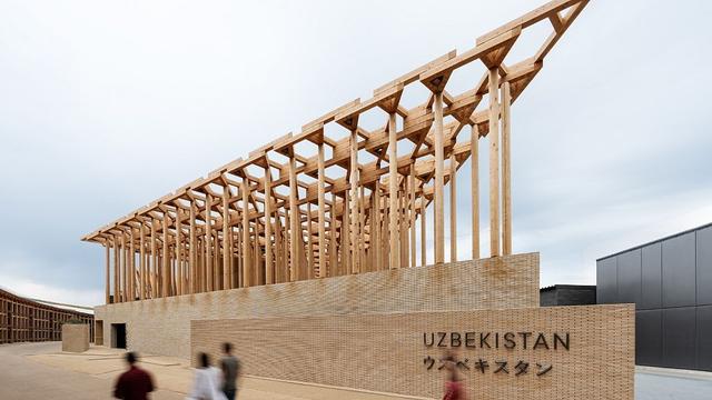 Forest of Columns at the Uzbekistan Pavilion at Expo 2025 Osaka.