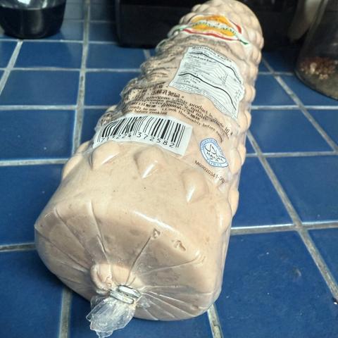 Weird “meat tube” made of artificial meat