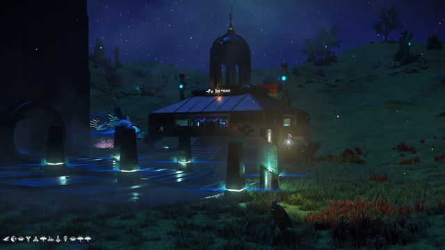 The first of four images of the stone building that is now next to a portal from the Relics Expedition.