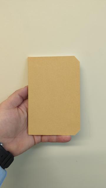 Photo of a kaki front cover from a handmade "field note" book