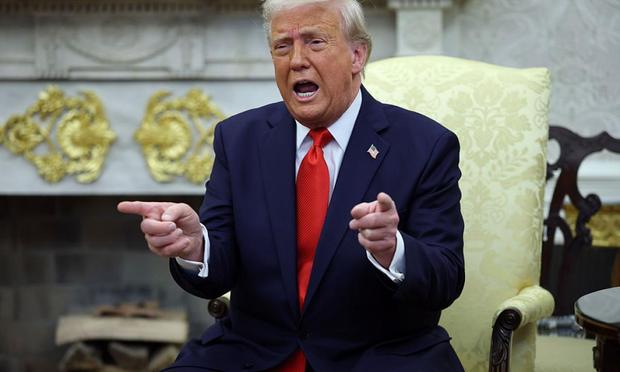 Trump, en un momento de su comparecencia junto a Nayib Bukele (Win McNamee vía getty images)