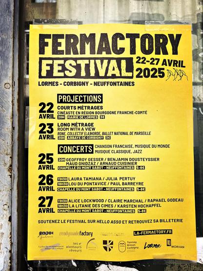 Fecmactory Festival à Lormes, Corbigny et Neufontaines du 22 au 27 avril 2025