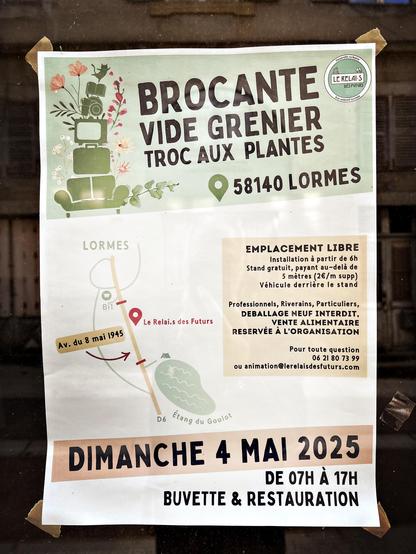 Brocante, vide grenier et troc aux plantes à Lormes, le dimanche 4 mai 2025