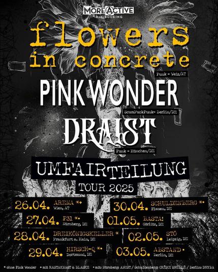 tour flyer von Flowers in concrete, pink wonder und draist