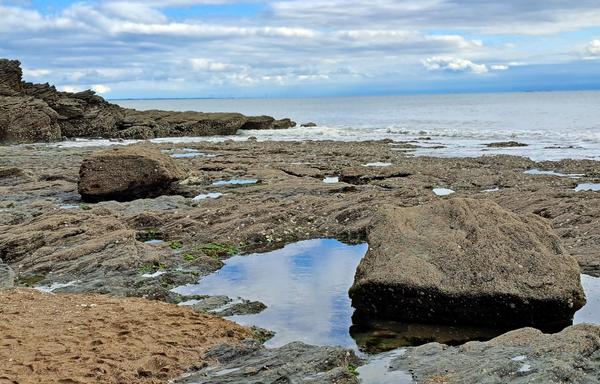Photographie du 20/04/2025 à marée basse à la plage de la birochère