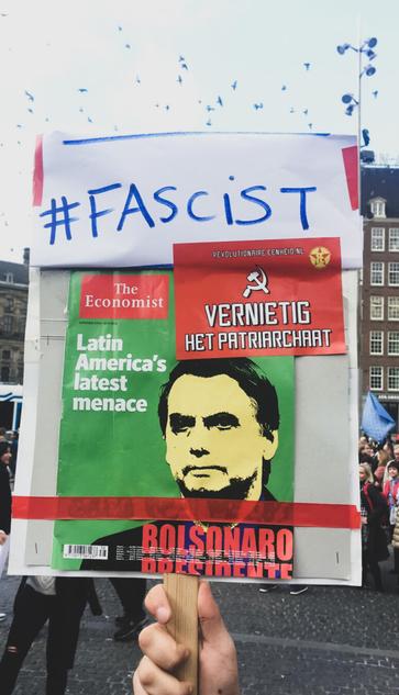 Demonstration against Bolsonaro at Dam Square 2018
