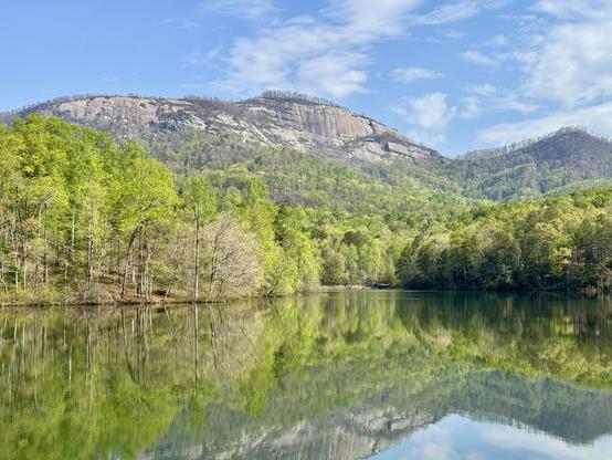 Table Mountain as seen from the damn on the lake.