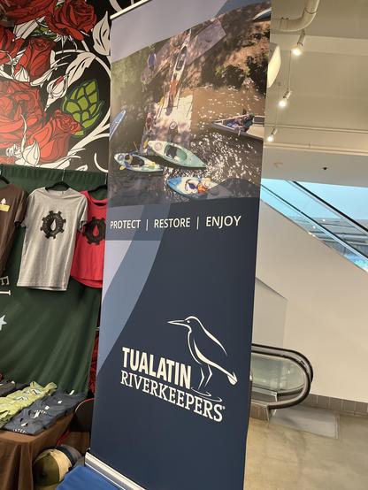 Tualatin Riverkeeper display in blue
