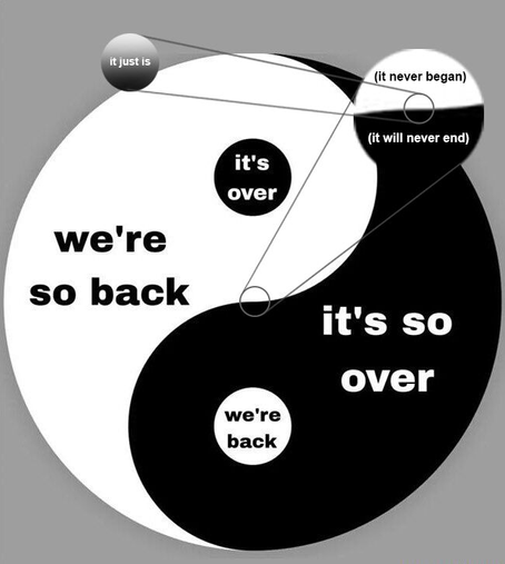 yin yang diagram between we're so back and it's so over, narrowing in on it just is