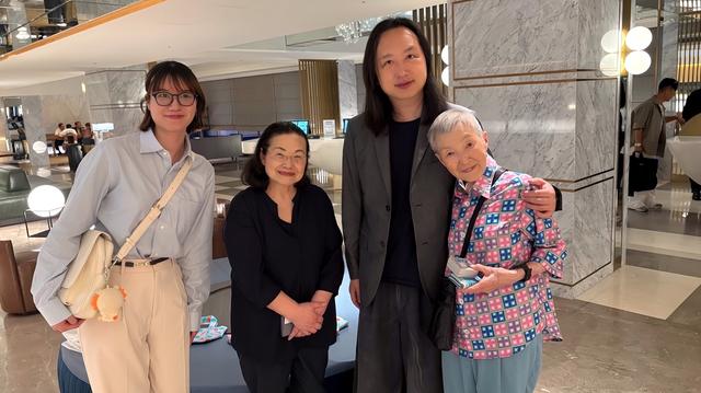 Audrey Tang (second left), Taiwan’s cyber ambassador and 1st digital minister and Ms. Masako Wakamiya (right), a nonagenarian app developer from Japan, are joined by friends during a special joint birthday meetup in Taipei City.