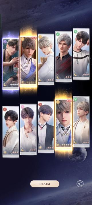 a 10-pull in love and deepspace wish banner with 2 limited xavier's lumiere myth memories