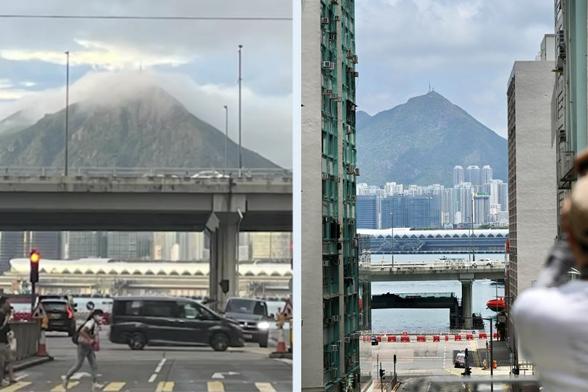 Cloud-covered Kowloon Peak sparks comparisons to Mount Fuji