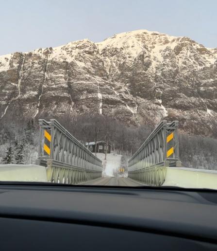 Snowy mountain in Norway
