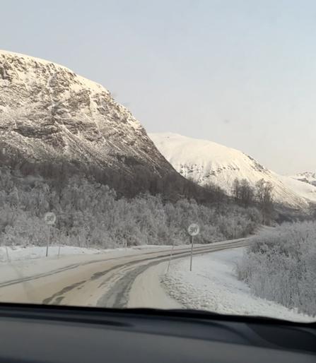 Snowy mountain in Norway