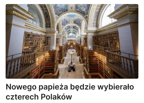 Nagłówek: nowego papieża będzie wybierało czterech Polaków
