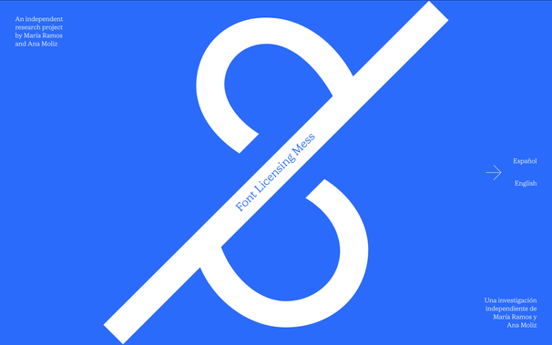 Homepage of Font Licensing Mess website