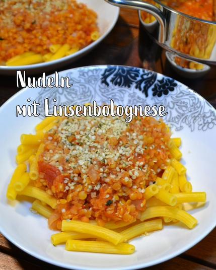 Nudeln mit Linsenbolognese
