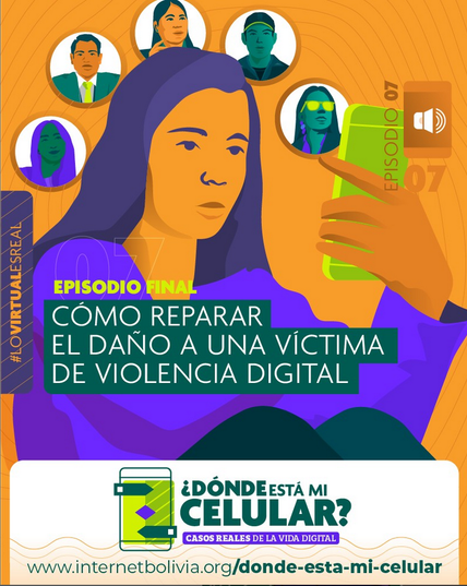 afiche de "como reparar el daño de una victima de violencia digital"