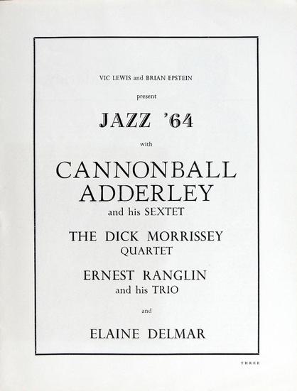 1964 - Cannonball Adderley Sextet - UK tour