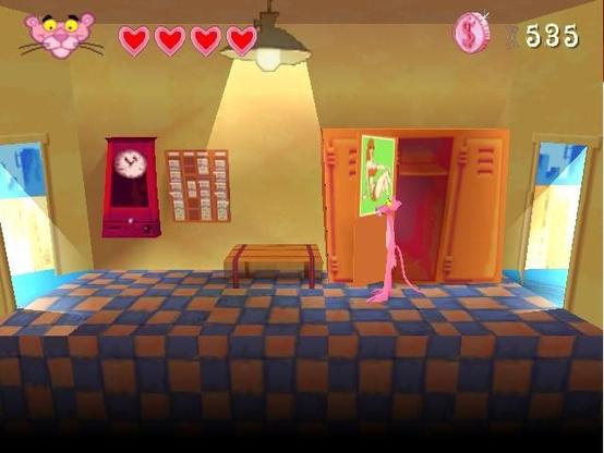 A screenshot of the Polish Windows version of Pink Panther: Pinkadelic Pursuit.