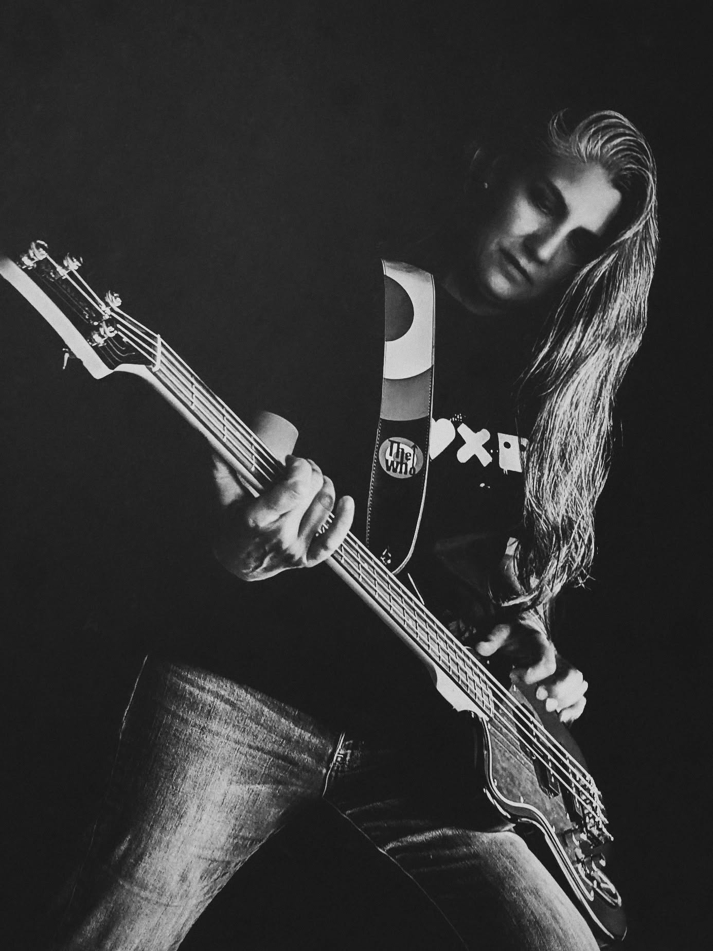 My wife Krissy, playing her bass
