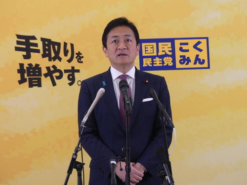 定例会見に臨む国民民主党の玉木雄一郎代表（撮影・中山知子）