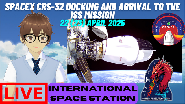 Daniel Suguwa, an indie VTuber, showing the thumbnail for the stream of NASA SpaceX CRS-32 commercial resupply docking and arrival to the ISS mission.