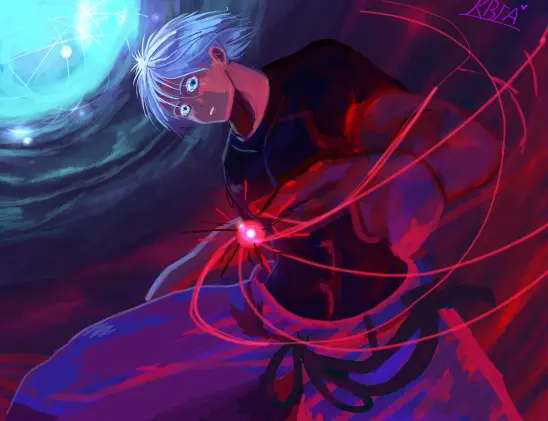 Satoru Gojo Making a hollow purple