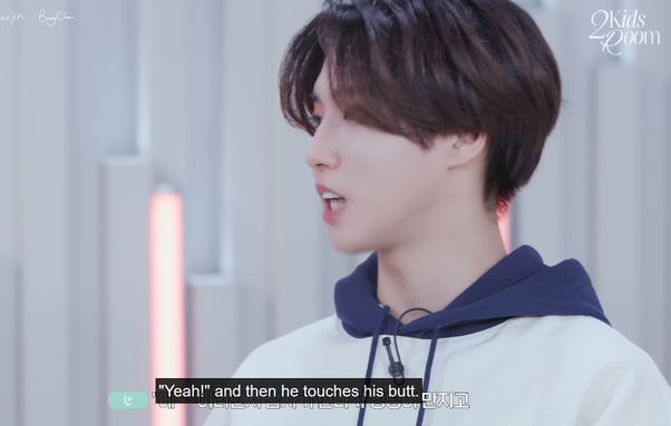 Han says, '"Yeah!" and then he touches his butt.'