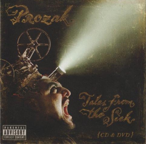 Prozak – Tales from the Sick is a dark, twisted dive into the mind of a horrorcore rapper. The album cover features a disturbing visual of a man with a film projector embedded in his skull, beaming twisted tales straight from his mind. A raw and unfiltered psychological rap experience.