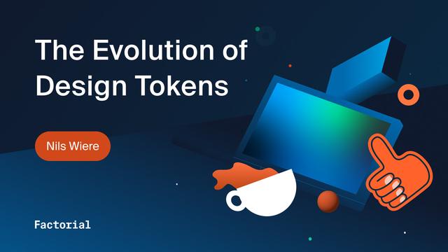 Illustration of the YouTube Thumbnail about the session recording of Nils Wiere with the topic: "the Evolution of Design Tokens."
