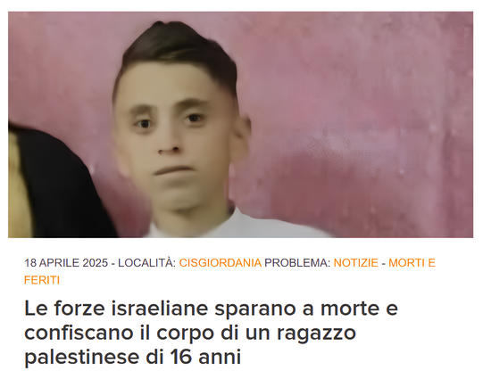 Jihad Adham Rebhi Adeli, 16 anni, è stato ucciso dalle forze israeliane il 17 aprile. (Foto: per gentile concessione della famiglia Adeli)