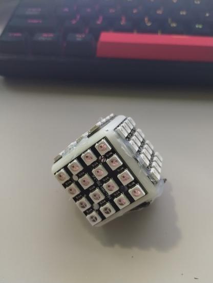 my 4x4 Led half cube matrix display.... same half cube as the 5x5 but scaled back 25%