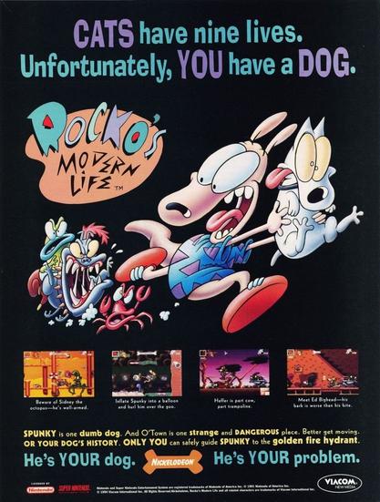 Rocko's Modern Life: Spunky's Dangerous Day Magazine Ad (Viacom New Media - 1994)