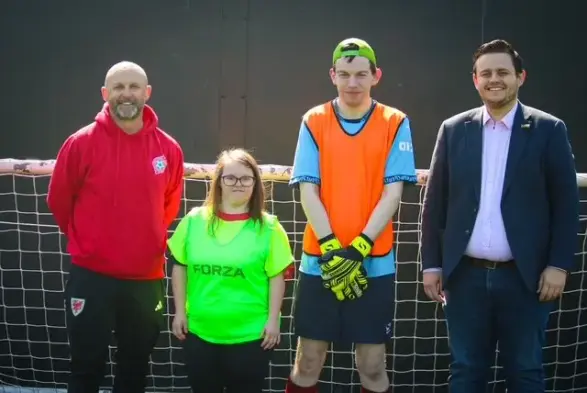 Tom Giffard MS with Street Football Wales