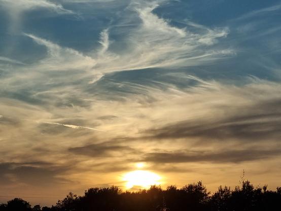 Il sole al tramonto sembra quasi un omino della Michelen