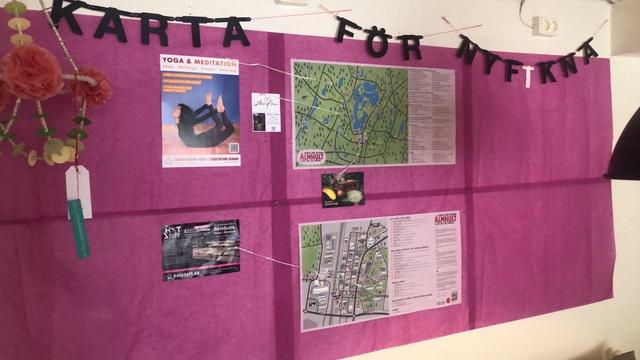 Exhibition of a map showing the locations of small creative businesses in Älmhult & surrounding