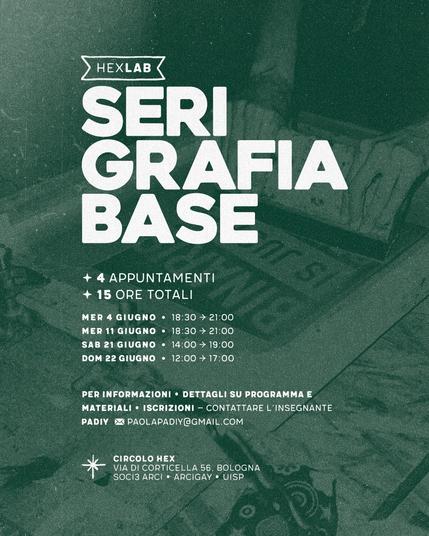 Corso di serigrafia base a Hex - 15 ore