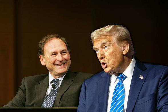 Corrupt "Justice" Sam Alito with his hero, Donald Trump.