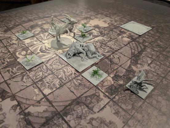 Shot of kingdom death monster, screaming antelope showdown