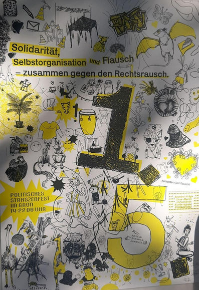 Scribble Art Plakat zum 1.Mai Gretherfest, schwarz weiss mit neongelber Akzentuierung, viele kleine Bierdeckelzeichnungen als Collage zusammengefasst. 

1.MAI Freiburg Grether im Grün 
#kyosk #strandcafe #geier #grether #fau #rdl #erogenezone #rosahilfe #seafood #CORNERev #fau #gewerkschaft #1mai #1mai2025 #freiburg #Straßenfest #faufreiburg 
@grether @todon.eu @strandcafe @FAU_Freiburg