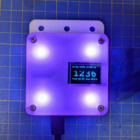 Same co2 monitor now with purple lights and reading 1236ppm co2