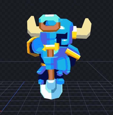 A stylized 3D model I made trying to be as close to the modern pixelart renditions of the character as possible! Using as a reference both SK Dig and Pocket Dungeon.

In this one you can see him do the falling pose, I had to change a few aspects of the posing to make it work in 3D!