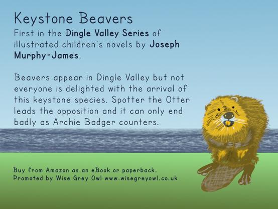 A sketch of a beaver sat on his tail in Dingle Valley, a fictional place created by writer Joseph Murphy-James.
