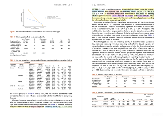 The null result (highlighted)