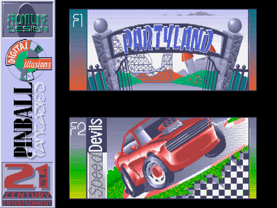 Pinball Fantasies for MS-DOS, Main Menu
