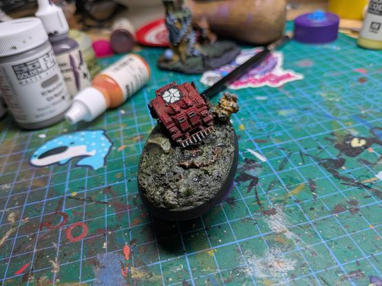 An epic scale tank, painted and based