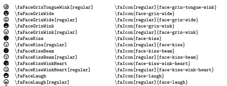 Example of icons