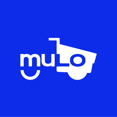 The word "mulo" inserted into a cargo bike to create a logo for the company of the same name.